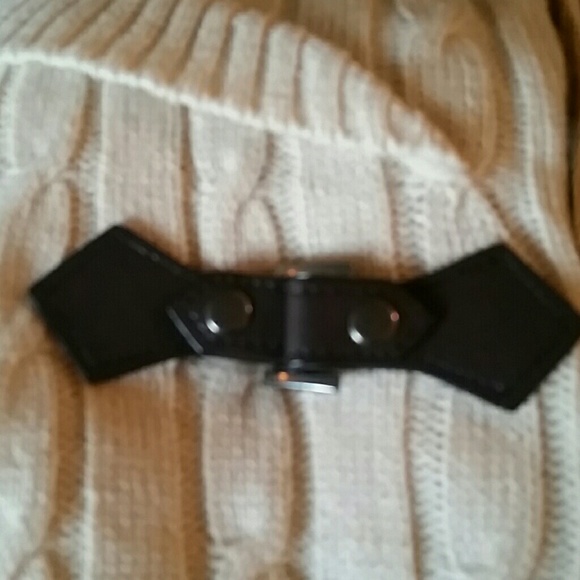 NWOT. Cream dress w/brown decorative buckle by Pin - Picture 6 of 6